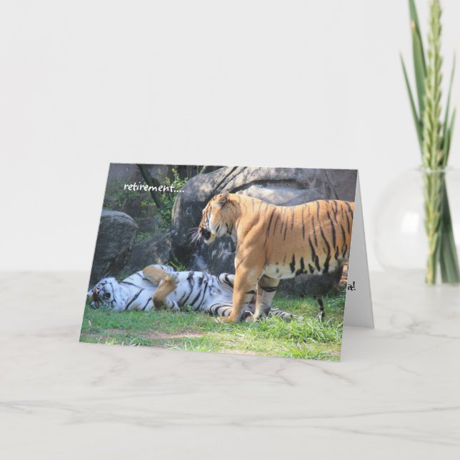 Funny Retirement Card, sleeping tiger Card (Front)
