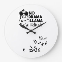 Funny Retirement Clock No Drama Llama Personalised
