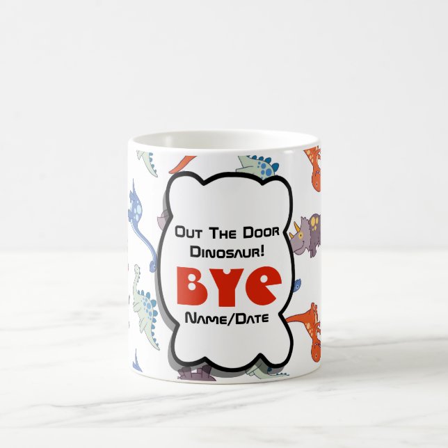 FUNNY Retirement Colleague Out Door Dinosaur Coffee Mug (Center)