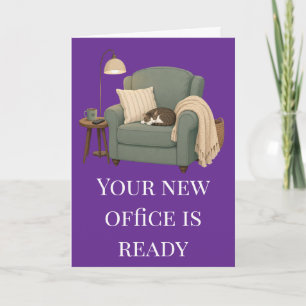 Funny Retirement Cosy Chair Cat Humour Card