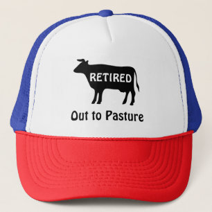 Funny Retirement Cow Out to Pasture Saying Trucker Hat