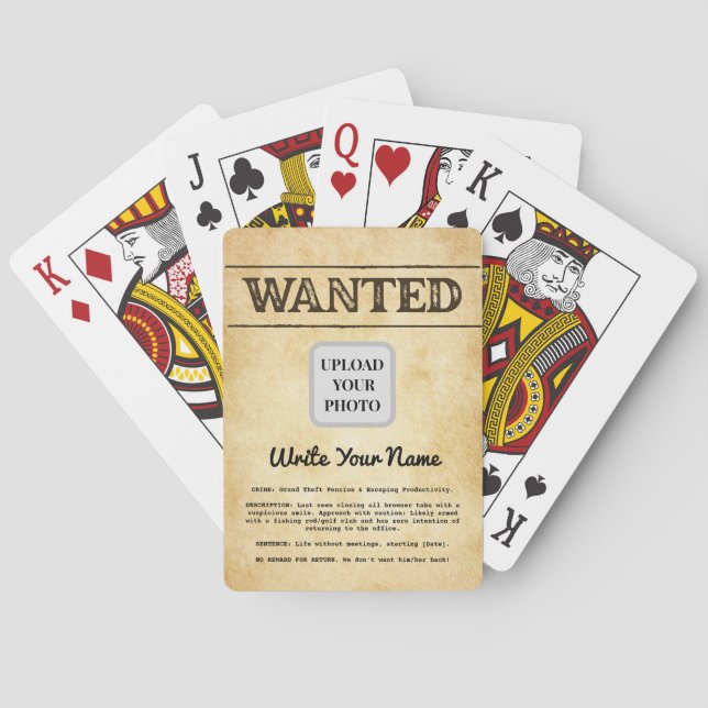 Funny Retirement Coworker Farewell Outlaw Theme Playing Cards (Back)