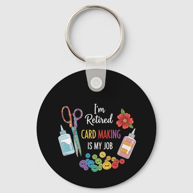 Funny Retirement Crafter Gift Key Ring (Front)