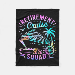 Funny Retirement Cruise 2026 Squad Tie Dye Retired Fleece Blanket