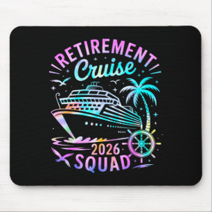 Funny Retirement Cruise 2026 Squad Tie Dye Retired Mouse Mat