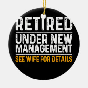Funny Retirement Design Men Dad Retiring Party Ceramic Tree Decoration