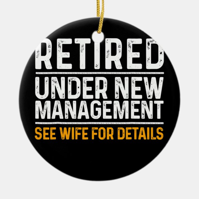 Funny Retirement Design Men Dad Retiring Party Ceramic Tree Decoration (Front)