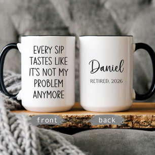 Funny Retirement Gift Personalised Name Retired  Mug