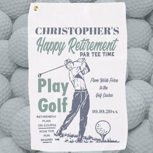 Funny Retirement Golfer Theme Retro Golf Golf Towel