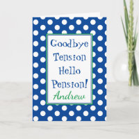 Funny Retirement Hello Pension Blue Card