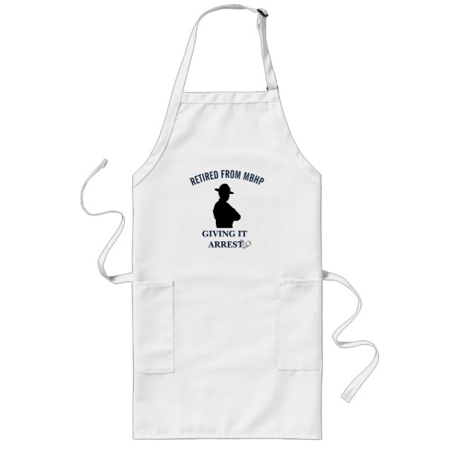 Funny Retirement Highway Patrol Long Apron (Front)