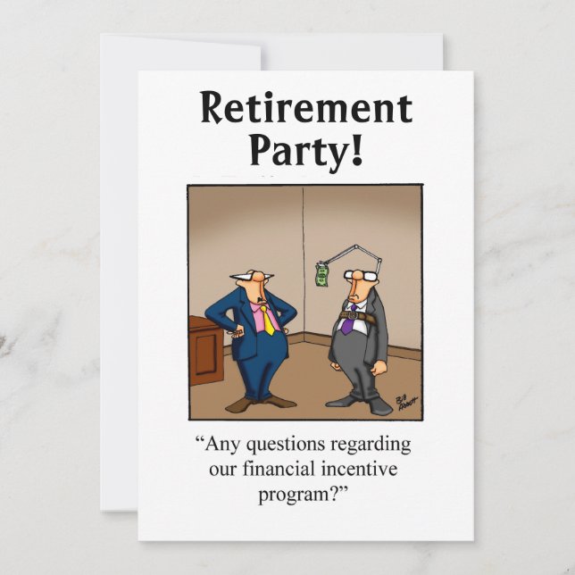 Funny Retirement Humour Party Invitations (Front)