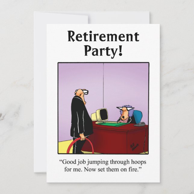 Funny Retirement Humour Party Invitations (Front)