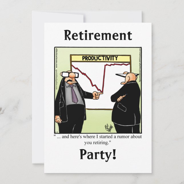 Funny Retirement Humour Party Invitations (Front)