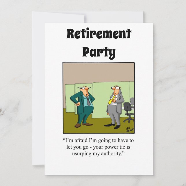 Funny Retirement Humour Party Invitations (Front)