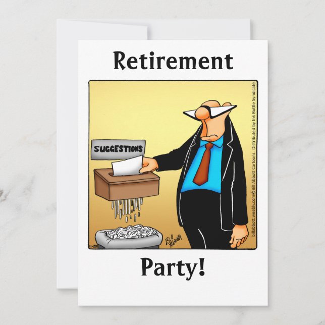 Funny Retirement Humour Party Invitations (Front)