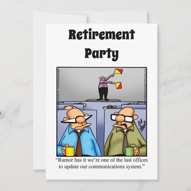Funny Retirement Humour Party Invitations (Front)