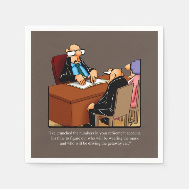 Funny Retirement Humour Party Napkins (Front)