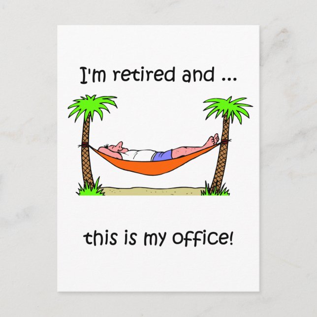 Funny retirement humour postcard (Front)