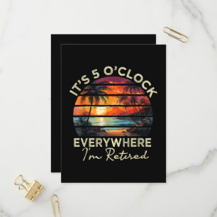 Funny Retirement It's 5 o'clock Everywhere Invitation Postcard