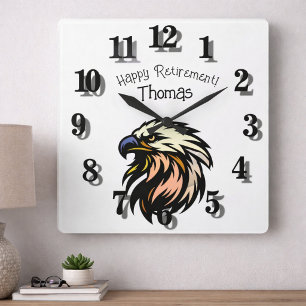 Funny Retirement Joke No More Work Celebration Square Wall Clock