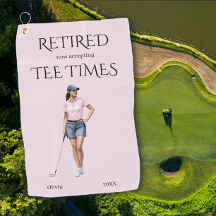 Funny Retirement Now Accepting Tee Times Gift Golf Towel