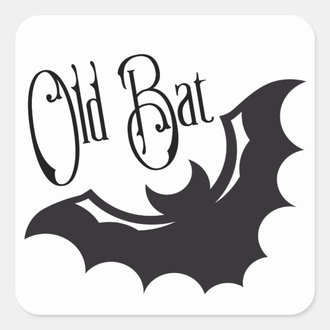 Funny Retirement Old Bat Square Sticker (Front)