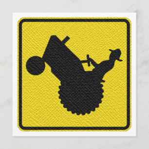 Funny Retirement Party Old  Farmer on Tractor Sign Invitation