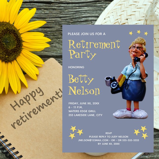 Funny Retirement Party - She's A Star! Invitation (Creator Uploaded)