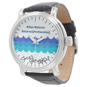 Funny Retirement Personalised Name Jumble Numbers  Watch