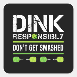 Funny Retirement Pickleball Gift Dink Square Sticker