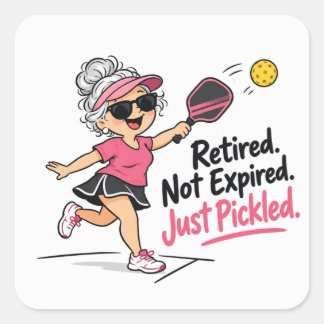 Funny Retirement Pickleball Napkins Square Sticker