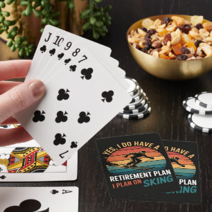 Funny Retirement Plan Ski Retiring Playing Cards