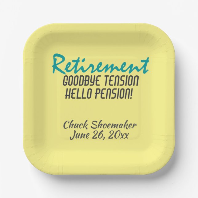 Funny Retirement Quote Personalised   Paper Plate (Front)