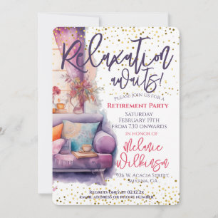 Funny Retirement Relaxation Awaits Party Invitation