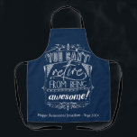 Funny Retirement Retire Awesome Quote Apron<br><div class="desc">Funny retirement saying in striking design - "You can't retire from being awesome". This retirement quote apron would make a fabulous gift for a retire who loves wine - especially if they love to cook too. Perfect for retired teachers,  colleagues and friends.</div>