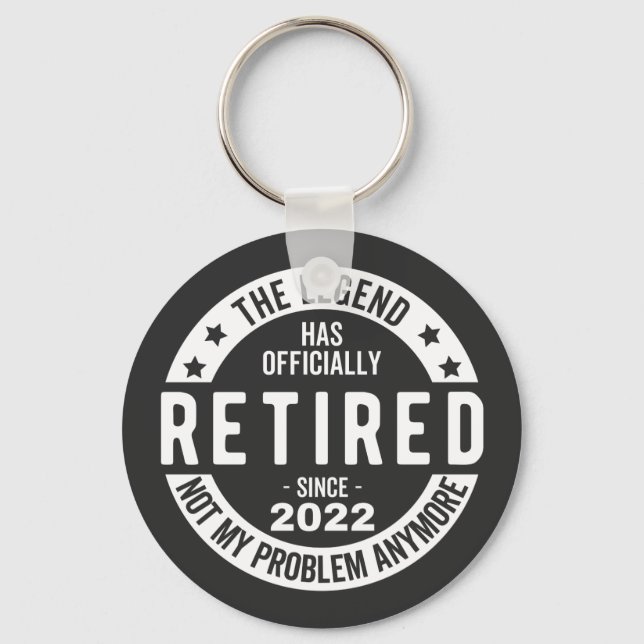 funny retirement, retired, retired firefighter, re key ring (Front)