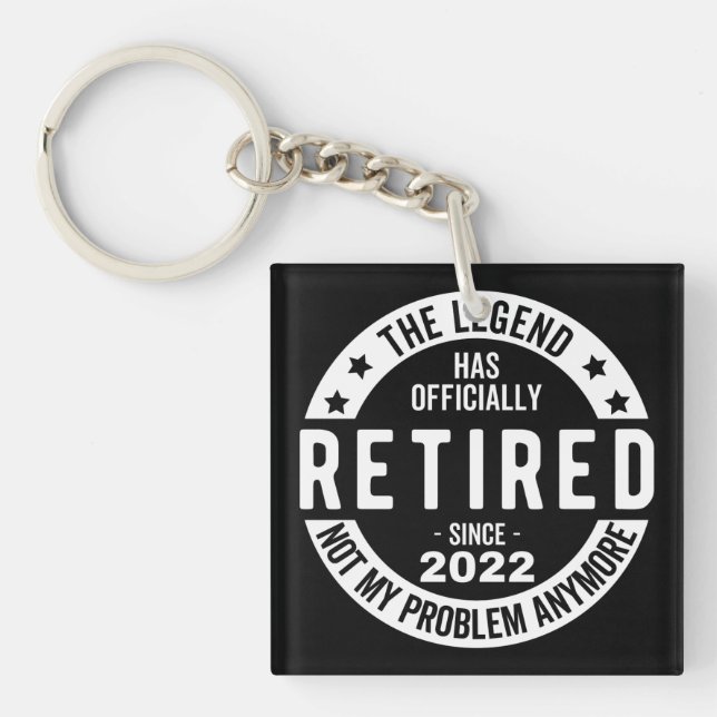 funny retirement, retired, retired firefighter, re key ring (Front)