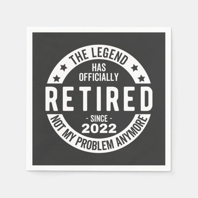 funny retirement, retired, retired firefighter, re napkin (Front)
