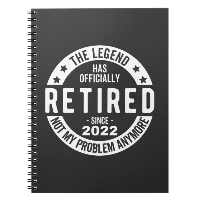 funny retirement, retired, retired firefighter, re notebook (Front)