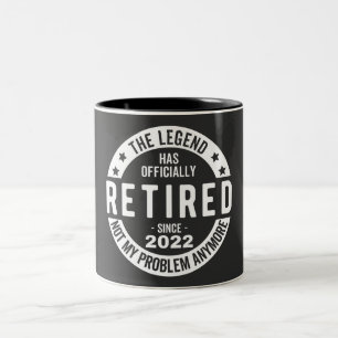 funny retirement, retired, retired firefighter, re Two-Tone coffee mug