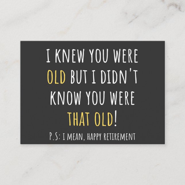 funny retirement, retired, retired teacher, retire business card (Front)