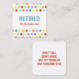 Funny Retirement Square Business Card