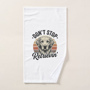 Funny Retriever Dog Vintage Engraving Graphic Tee_ Hand Towel