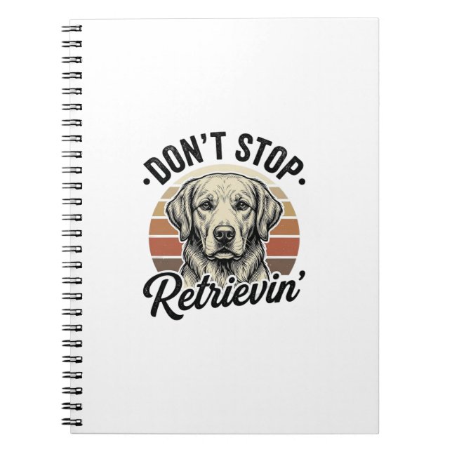 Funny Retriever Dog Vintage Engraving Graphic Tee_ Notebook (Front)