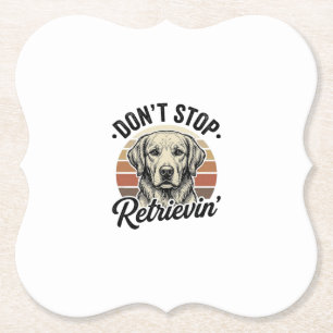Funny Retriever Dog Vintage Engraving Graphic Tee_ Paper Coaster