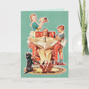 Funny Retro 1950s Father's Day Custom Message Card