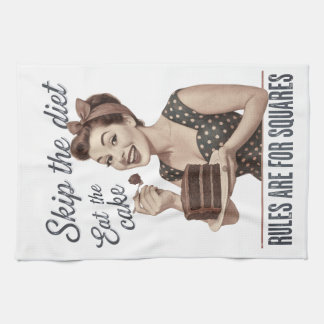 Funny Retro 1950s Housewife Kitchen Towel