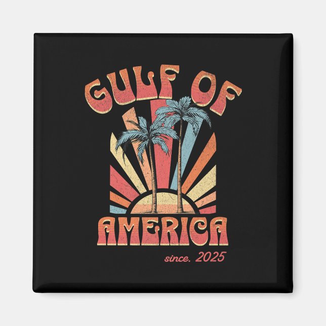 Funny Retro 2025 Grunge Design, Gulf Of Usa Americ Magnet (Front)