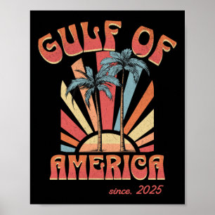 Funny Retro 2025 Grunge Design, Gulf Of Usa Americ Poster